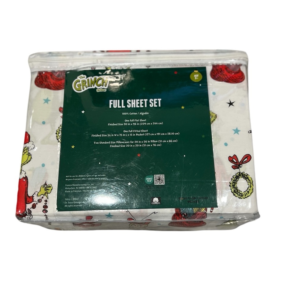 Dr. Seuss The Grinch Full Sheet Set Christmas Holiday - Picture 4 of 7